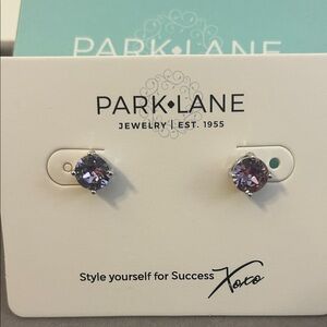 Park Lane Amethyst-Toned Stud Earrings